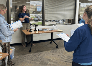 Teachers learn about the e3 Smart program during a training session at AEP Ohio.