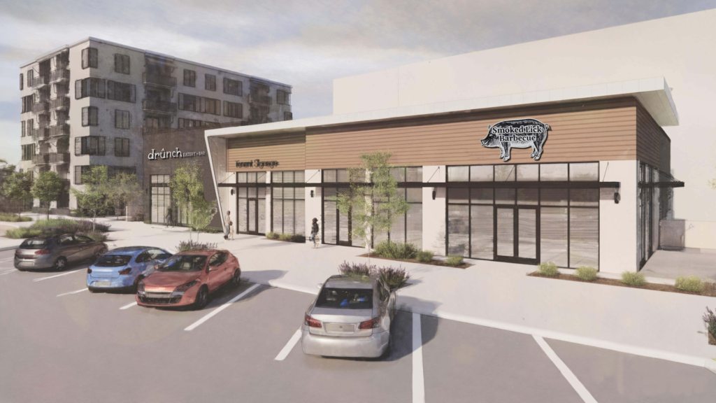 Rendering of a commercial section of the development